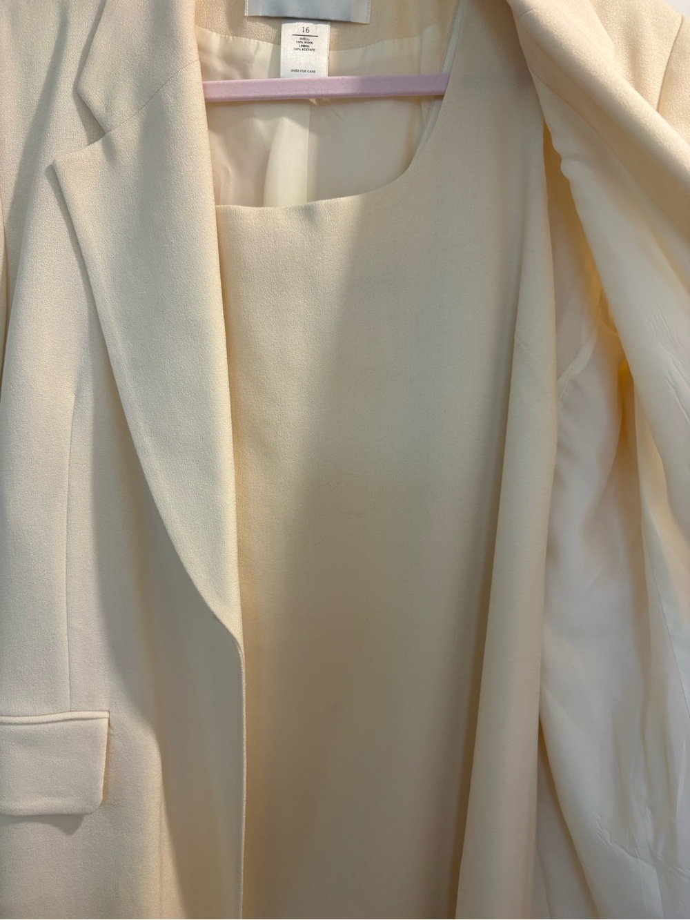 Hugo Buscati Cream Long Blazer Coat and dress cream size 16 coat and 14 dress - Picture 4 of 5